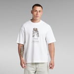 Archive Print Boxy T-Shirt - white firefighter suit - Men