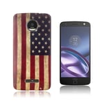 Motorola Moto Z mönster silikonskal - Amerikansk flagga Flerfärgad