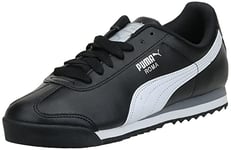 PUMA Men's Roma Basic Sneaker, Black/White/Silver, 13 UK