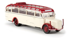 Brekina 58076 - 1/87 Saurer Bt4500 Bus - Light Ivory/ Ruby Red - New