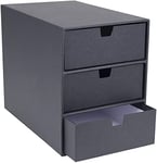 Bigso Box of Sweden rangement de tiroir pour documents et fournitures de bureau – organiseur bureau avec 3 compartiments – module de rangement bureau en panneaux de fibres et papier – gris foncé