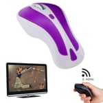 PR-01 6D Gyroscope Fly Air Mouse 2.4G USB Receiver 1600 DPI Wireless Optical Mouse for Computer PC Android Smart TV Box (Purple + White)
