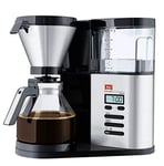Melitta Aroma Elegance Deluxe, 1012-03, Filter Coffee Machine with Glass Jug, Timer and Programmable Warmer, Black/Stainless Steel