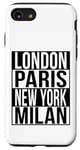 Londres Paris New York Milan - 4 VILLES DE LA MODE DU MONDE Coque pour iPhone SE (2020) / 7 / 8