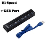lect carte memoire 7 ports usb 3.0 hub with on-off switch power adapter for desktop laptop eu ep88106
