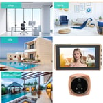 (Gold)1080P Ring Peephole Camera 4.5 Inch Screen Smart Digital Doorbell Color
