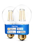 Meross Ampoule LED Connectée, E27 Ampoule à Filament Edison Intelligente Compatible avec Apple HomeKit, Alexa et Google Home, 810 LM Lot de 2 Ampoule WiFi Dimmable Blanc Chaud 2700K (Équivalente 60W)