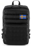Dunken MOLLE ryggsäck - Sverige flagga (Black)