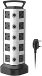 Vertical Power Strip Power Strip Tower ONLYWIN 18 Outlet Plugs with 4 USB Ports Tower Extension Lead 2M Cord Extension Lead Surge Protector for Home Office Computer