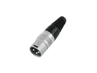 HICON XLR plug 3pin HI-X3CM, Hicon XLR Sladd Hane Male krom 3pin HI-X3CM