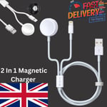 2 in 1 Magnetic Charging Cable For Apple Watch Charger iPhone iWatch USB Cable