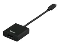 Hama - Usb-/Displayport-Adapter - 24 Pin Usb-C (Hane) Till Displayport (Hona) - Thunderbolt 3 - Stöd För 4K - Svart