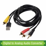 Audio Decoder L/R RCA 3.5mm AUX Audio Cable  for Headphones/TV/Audio/Amplifier