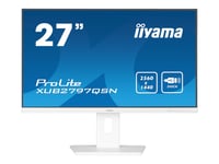 Iiyama Prolite Xub2797qsn-W2 - Led-Skärm - 27" - 2560 X 1440 Qhd @ 100 Hz - Ips - 300 Cd/M² - 1300:1 - 1 Ms - Hdmi, Displayport, Usb-C - Högtalare - Matt, Vit