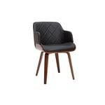 Miliboo Chaise Design Noir et Bois foncé Lucien