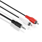 Audio Cable 2x RCA to 3.5 mm Jack Plug, 2.5 m