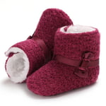 Winter Baby Cute Bow Boots Soft Plush Ball Booties Shoes Zr 12-18m