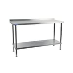 Vogue Stainless Steel Wall Table with Upstand 1200mm