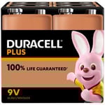 Duracell 9V Plus Power-batterier - 4 st.