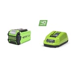 Greenworks G40B2 40V Lithium-ion 2Ah Battery + Universal Charger