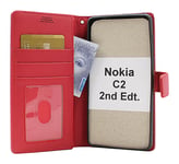 New Standcase Wallet Nokia C2 2nd Edition (Röd)