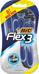 Bic Flex 3 Comfort Men's Razors, Pack of 8 - with Three Movable-Blade Razors and