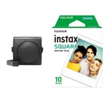 instax 70100141158 SQ6 Camera Case - Black & SQUARE Colour Film, 10 Shot Pack