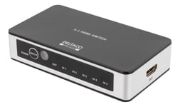 HDMI-switch, PRIME 5-ports, IR-fjärr, Ultra HD i 60Hz, svart