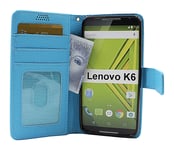New Standcase Wallet Lenovo K6 (K33a48 / K33a42) (Ljusblå)