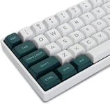 dagaladoo XVX 189 Keys Double Shot Keycaps, PBT Custom Keyboard Keycaps Full Set, XVX Profile Keycaps for 60% 65% 70% 100% Cherry Gateron MX Switches Mechanical Keyboard, White/Green