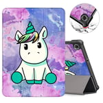 ZhuoFan Case for Lenovo Tab M10 Plus (TB-X606F/TB-X606X) 10.3" Tablet, Leather Slim Lightweight Shockproof Holder Stand Protective Cover Shell with Magnetic Adsorption, Auto Wake/Sleep, Unicorn