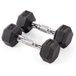 York Fitness Rubber Hex Home Gym Free Weights Dumbbell Equipment Set, 7.5 Kg