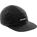 Salomon Five Panel Unisex Cap, Trail Running, Hiking, Casual Style, Versatile Wear, and All-day Comfort, Black, One Size