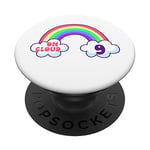 On Cloud Nine Colorful 9th Birthday 9 Years Old Rainbow PopSockets Swappable PopGrip
