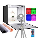 Neewer Photo Studio RGB Light Box with APP Control and Infrared Remote Control,Foldable Table Top 16 inches/40cm Shooting Tent with 48 RGB LEDs/Adjustable 2-20W/6000K-6500K/4 Colors Backdrops