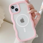UEEBAI Magnetic Case for Iphone 13/Iphone 14 6.1 Inch, Clear Wave Frame Cute Cas