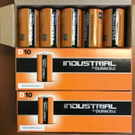 10 x Duracell D Size Industrial PROCELLl Alkaline Batteries LR20 MN1300 D Cell