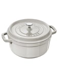 La Cocotte - Round Cast Iron Home Kitchen Pots & Pans Casserole Dishes Cream STAUB