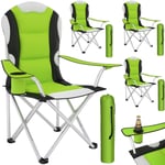 4 campingstoler med polstring - grønn