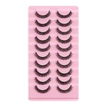 10 Par Reanvändbara Självhäftande Ögonfransar - Inget Lim eller Eyeliner Behövs - Naturliga Tjocka Falska Fransar - Förlängning