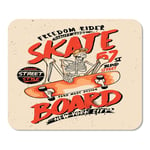 Cool Skull Skateboard Skateboarding Vintage Active Activity Board Bones Cartoon Home School Game Player Computer Worker MouseMat Mouse Padch