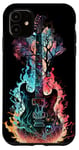 Coque pour iPhone 11 Guitare électrique Band Rock Design : résonance de la forêt de feu