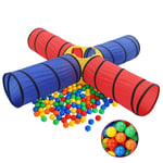 vidaXL Lektunnel med 250 bollar flerfärgad 3107709