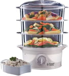 Russell Hobbs 3 Tier Electric Food Steamer, 9L, Dishwasher Safe BPA Free Baskets