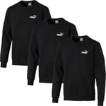 Puma Mens Sweatshirt Essential Fleece Crew Tops Tracksuit Sweat Shirts Black