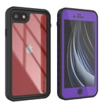 PunkCase iPhone SE Waterproof Case [StudStar Series] [Slim Fit] [IP68 Certified] [Shockproof][Dirtproof][Snowproof] 360 Full Body Armor Cover Compatible With Apple iPhone SE (2020) (4.7") [Purple]