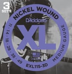 Daddario EXL115-3D gitarrsträngar 3-pack (medium, 11-49)