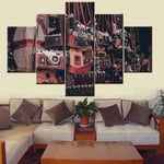 CSDECOR Print Painting Canvas, 200X100 Cm Old Movies Wall Art For Living Room Film Analog Cameras Pictures Photography Equipment Paintings Multi Panel Printed On Canvas Artwork House Decor