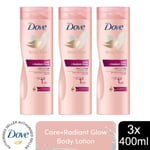 Dove Body Lotion Body Love Care+Radiant Glow for All Skin Types 400ml, 3 or 6 Pk