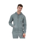 Lyle & Scott Mens And Zip Through Hoody in Grey Cotton - Size Small